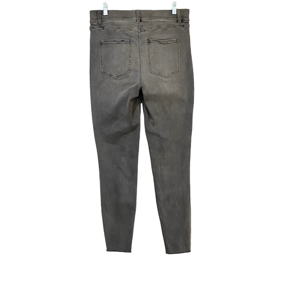SPANX Gray Distressed Ankle Skinny Jeans Leggings Jeggings Large Stretch Denim - Picture 2 of 13